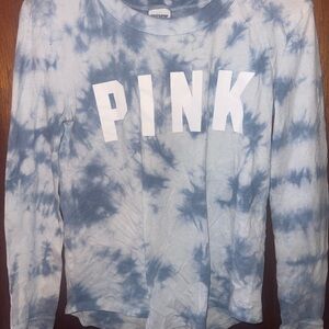 PINK Victoria's Secret Light Blue Tie-Dye Shirt